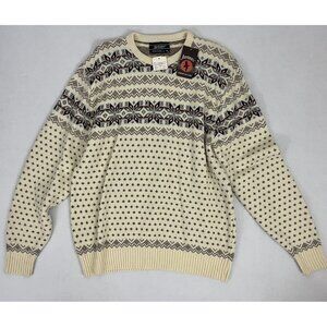 Vintage Jantzen Men's XL Fair Isle Sweater 100% Acrylic Nordic Snowflake NWT